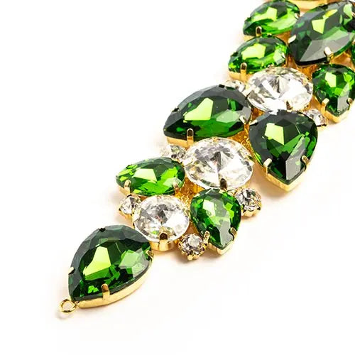 Crystal Motifs Floral 28x7.5cm  Aurora Borealis/Gold