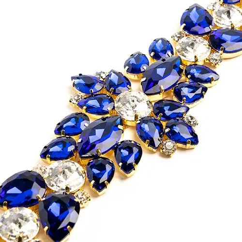 Crystal Motifs Floral 28x7.5cm  Aurora Borealis/Gold