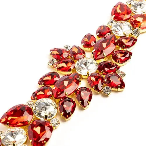 Crystal Motifs Floral 28x7.5cm  Aurora Borealis/Gold