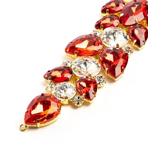 Crystal Motifs Floral 28x7.5cm  Aurora Borealis/Gold