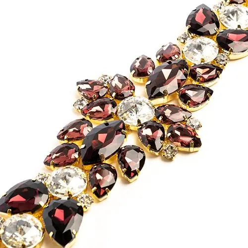 Crystal Motifs Floral 28x7.5cm  Aurora Borealis/Gold