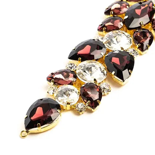 Crystal Motifs Floral 28x7.5cm  Aurora Borealis/Gold