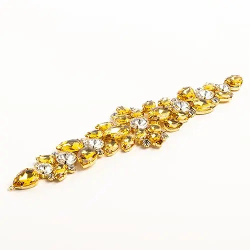 Crystal Motifs Floral 28x7.5cm  Aurora Borealis/Gold - Cosplay Supplies Inc