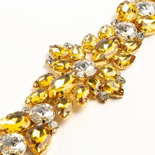 Crystal Motifs Floral 28x7.5cm  Aurora Borealis/Gold