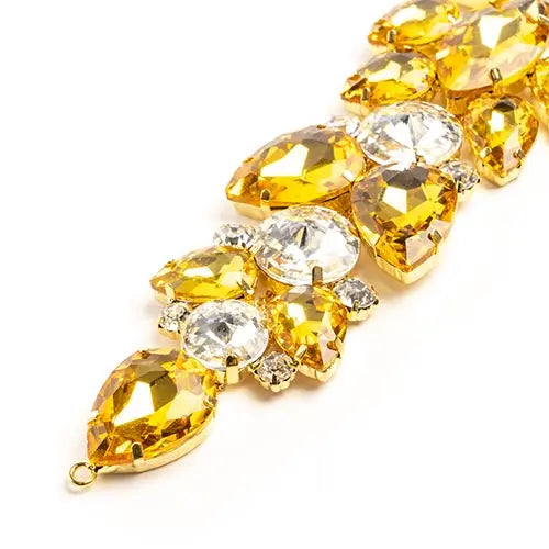 Crystal Motifs Floral 28x7.5cm  Aurora Borealis/Gold