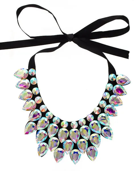 Crystal Motifs Necklace Attitude Crystal Aurora Borealis