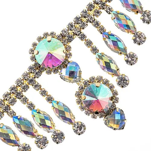 Crystal Motif Rivoli 157x57mm Dangle  Aurora Borealis