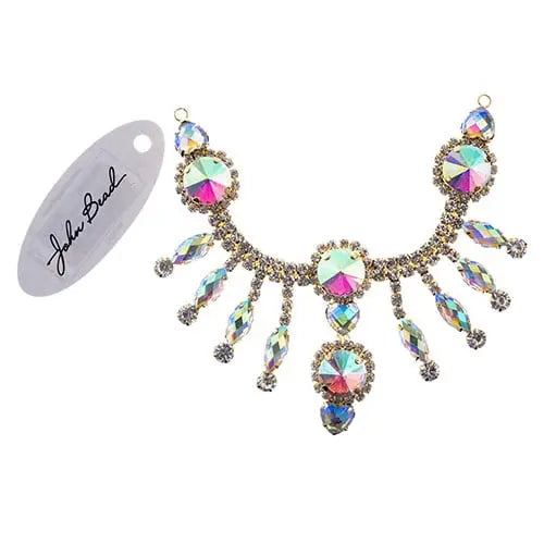 Crystal Motif Rivoli 157x57mm Dangle  Aurora Borealis