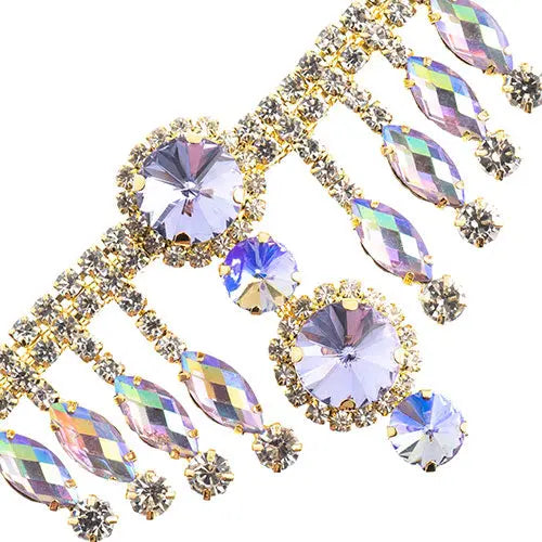 Crystal Motif Rivoli 157x57mm Dangle  Aurora Borealis