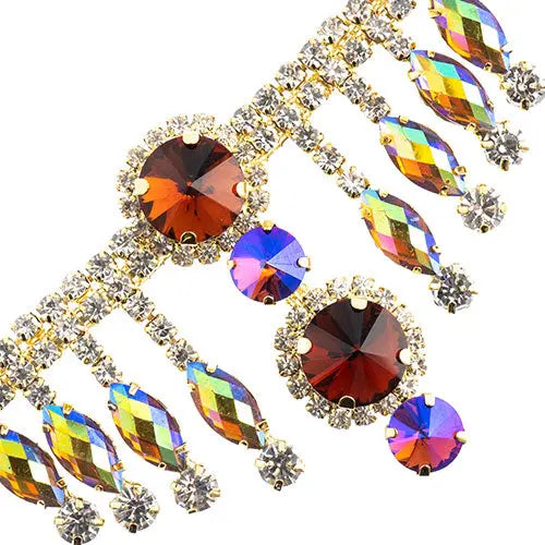 Crystal Motif Rivoli 157x57mm Dangle  Aurora Borealis