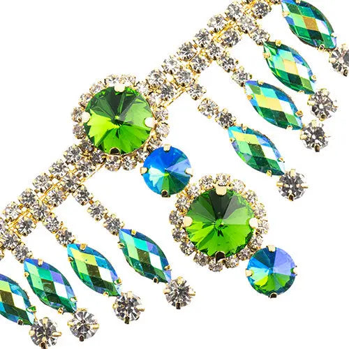 Crystal Motif Rivoli 157x57mm Dangle  Aurora Borealis