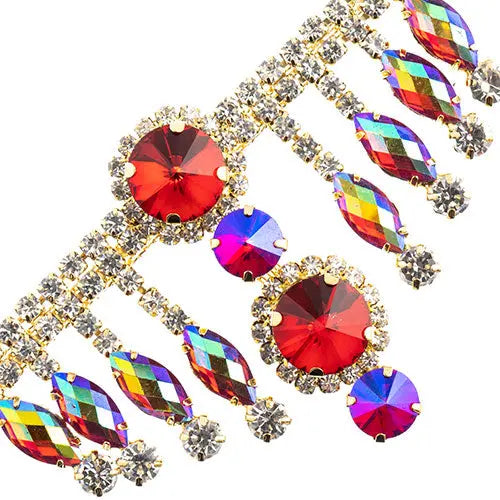 Crystal Motif Rivoli 157x57mm Dangle  Aurora Borealis