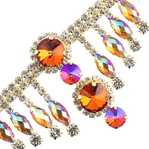 Crystal Motif Rivoli 157x57mm Dangle  Aurora Borealis