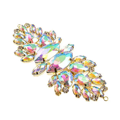 Crystal Motif Wings 135x48mm  Aurora Borealis with Gold Casing - Cosplay Supplies Inc