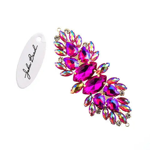 Crystal Motif Wings 135x48mm  Aurora Borealis with Gold Casing