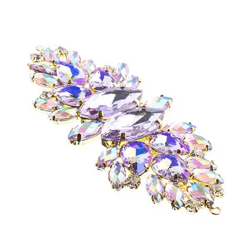 Crystal Motif Wings 135x48mm  Aurora Borealis with Gold Casing - Cosplay Supplies Inc