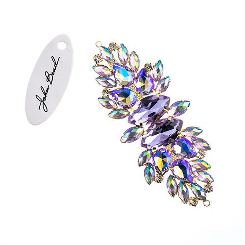 Crystal Motif Wings 135x48mm  Aurora Borealis with Gold Casing