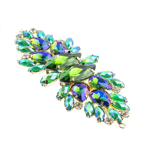 Crystal Motif Wings 135x48mm  Aurora Borealis with Gold Casing - Cosplay Supplies Inc