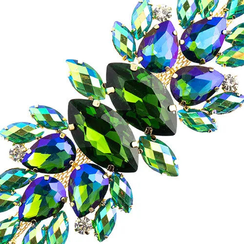 Crystal Motif Wings 135x48mm  Aurora Borealis with Gold Casing