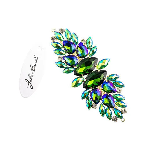 Crystal Motif Wings 135x48mm  Aurora Borealis with Gold Casing