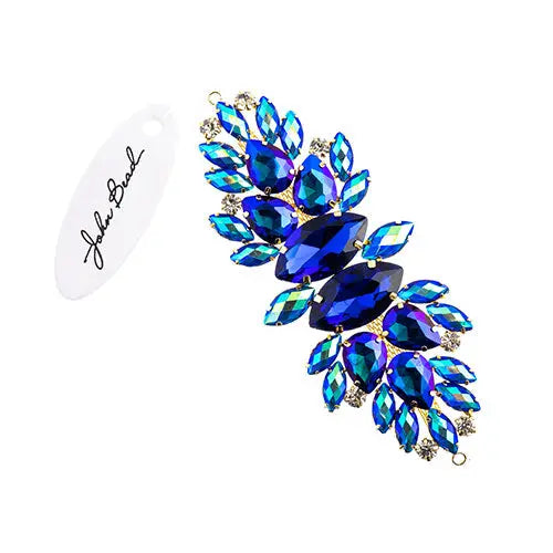 Crystal Motif Wings 135x48mm  Aurora Borealis with Gold Casing