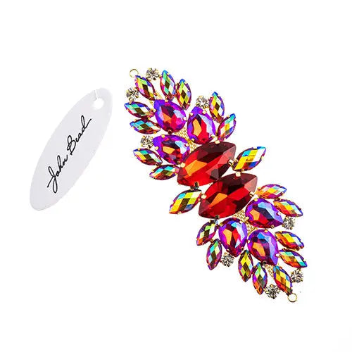 Crystal Motif Wings 135x48mm  Aurora Borealis with Gold Casing