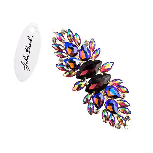 Crystal Motif Wings 135x48mm  Aurora Borealis with Gold Casing