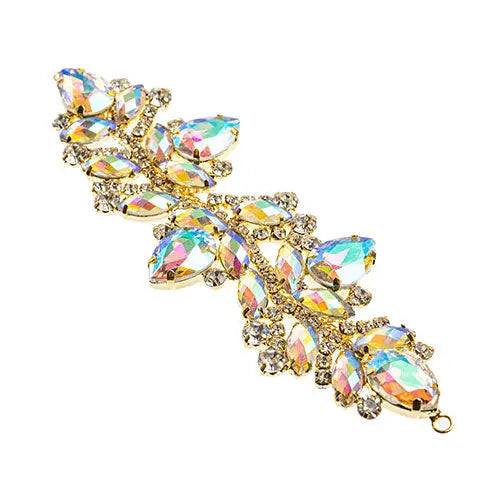 Crystal Motif Zenial Design 142x44mm  Aurora Borealis with Gold Casing - Cosplay Supplies Inc