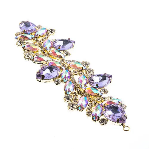 Crystal Motif Zenial Design 142x44mm  Aurora Borealis with Gold Casing - Cosplay Supplies Inc