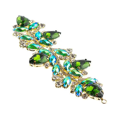 Crystal Motif Zenial Design 142x44mm  Aurora Borealis with Gold Casing - Cosplay Supplies Inc