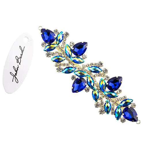 Crystal Motif Zenial Design 142x44mm  Aurora Borealis with Gold Casing