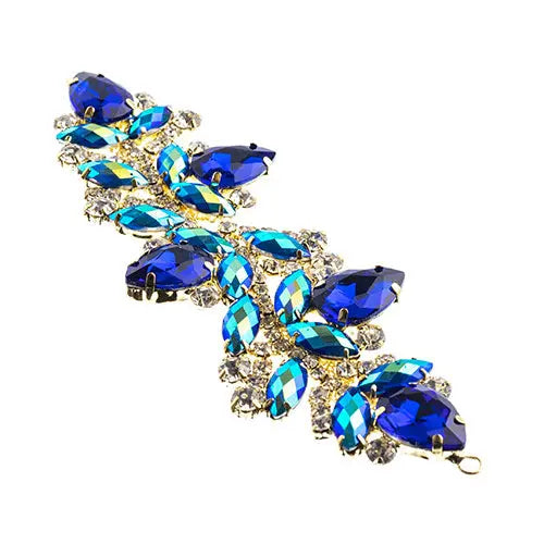 Crystal Motif Zenial Design 142x44mm  Aurora Borealis with Gold Casing - Cosplay Supplies Inc