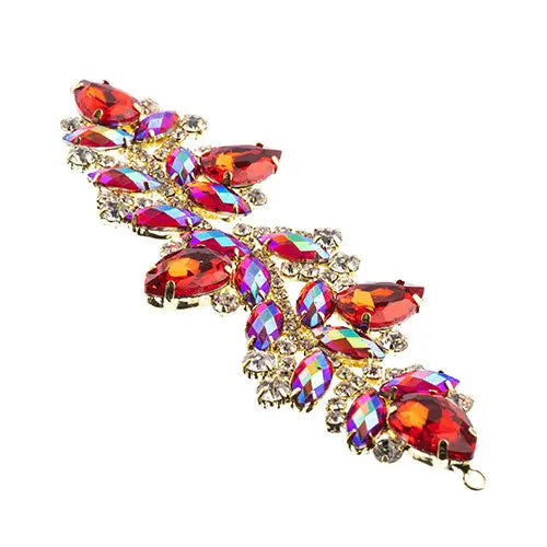 Crystal Motif Zenial Design 142x44mm  Aurora Borealis with Gold Casing - Cosplay Supplies Inc