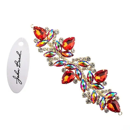 Crystal Motif Zenial Design 142x44mm  Aurora Borealis with Gold Casing