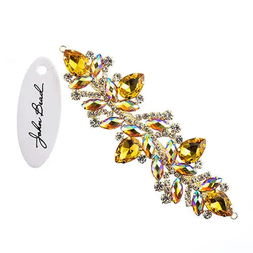 Crystal Motif Zenial Design 142x44mm  Aurora Borealis with Gold Casing