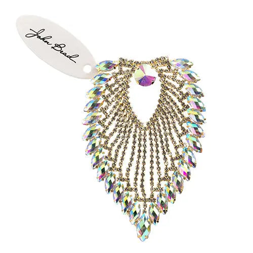 Crystal Motif Flare 11.2x8.5cm Aurora Borealis Gold Casing