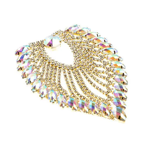 Crystal Motif Flare 11.2x8.5cm Aurora Borealis Gold Casing - Cosplay Supplies Inc