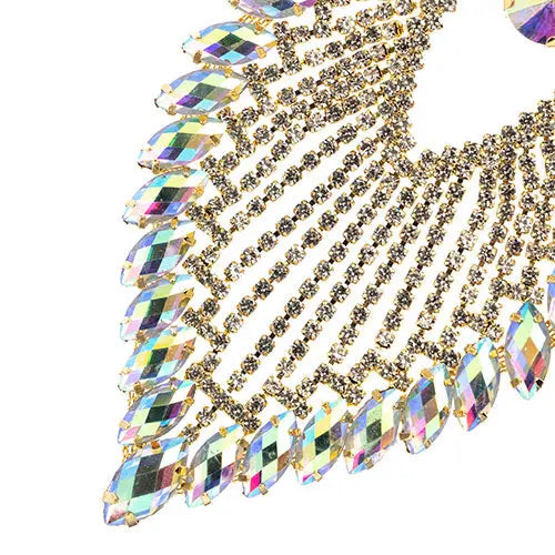 Crystal Motif Flare 11.2x8.5cm Aurora Borealis Gold Casing