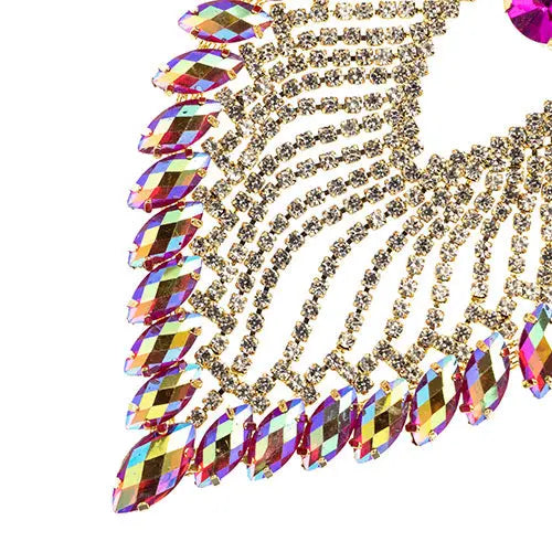 Crystal Motif Flare 11.2x8.5cm Aurora Borealis Gold Casing