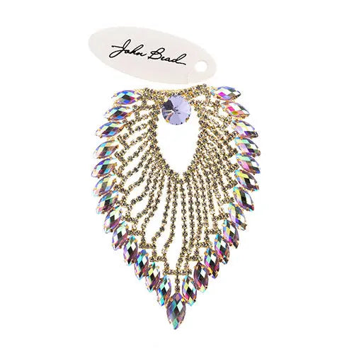 Crystal Motif Flare 11.2x8.5cm Aurora Borealis Gold Casing