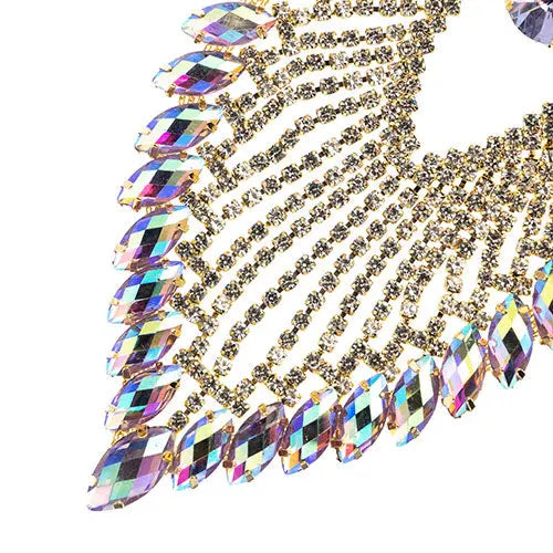 Crystal Motif Flare 11.2x8.5cm Aurora Borealis Gold Casing