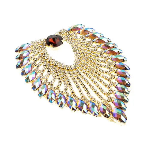 Crystal Motif Flare 11.2x8.5cm Aurora Borealis Gold Casing - Cosplay Supplies Inc