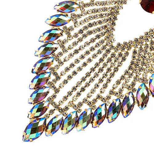 Crystal Motif Flare 11.2x8.5cm Aurora Borealis Gold Casing