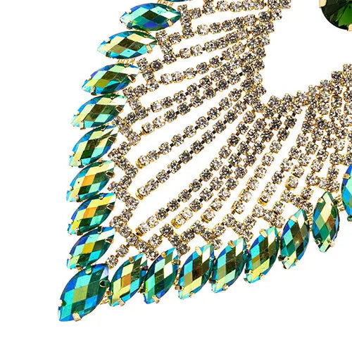 Crystal Motif Flare 11.2x8.5cm Aurora Borealis Gold Casing