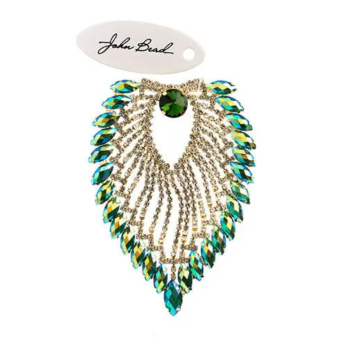 Crystal Motif Flare 11.2x8.5cm Aurora Borealis Gold Casing