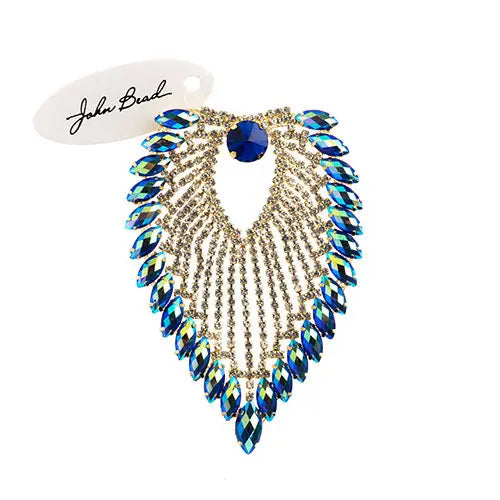 Crystal Motif Flare 11.2x8.5cm Aurora Borealis Gold Casing