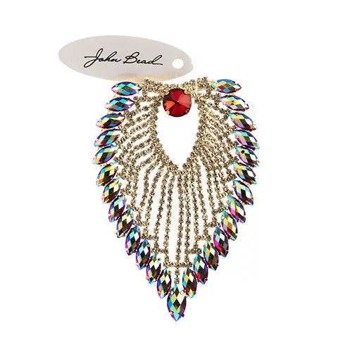 Crystal Motif Flare 11.2x8.5cm Aurora Borealis Gold Casing