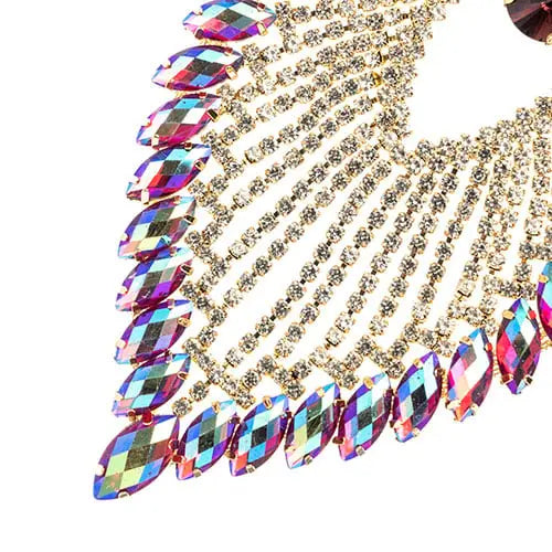 Crystal Motif Flare 11.2x8.5cm Aurora Borealis Gold Casing