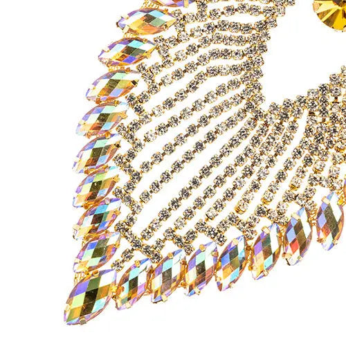 Crystal Motif Flare 11.2x8.5cm Aurora Borealis Gold Casing