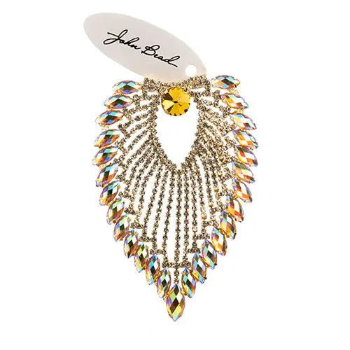 Crystal Motif Flare 11.2x8.5cm Aurora Borealis Gold Casing